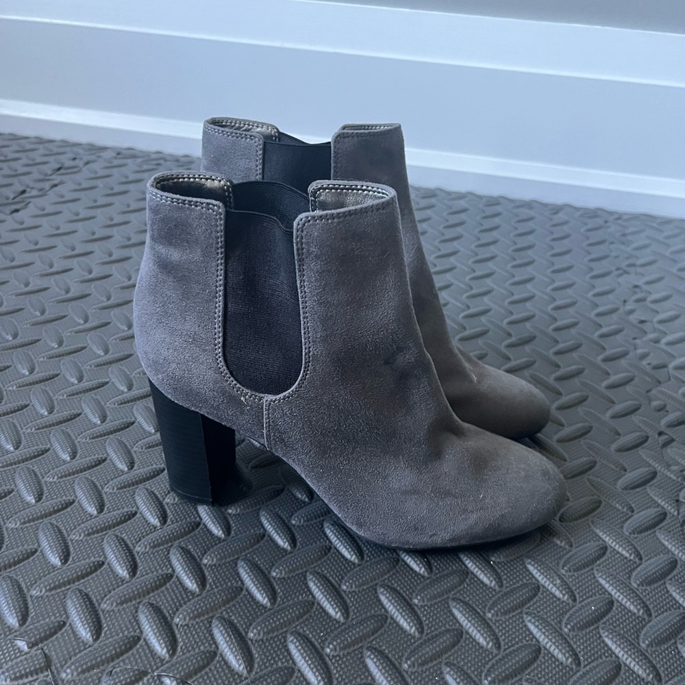 Grey Suede Ankle Booties